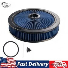 14 X 3 Air Cleaner Set Thru High Flow Washable W Chrome Lid For Sbc Bbc