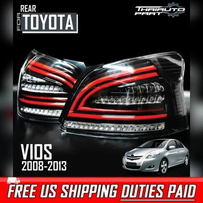 Tail Lamp Rear Light Smoke LED Fit Toyota Yaris Sedan Belta NCP93 XP40 2008-2013