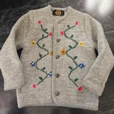 Child's 100% Grey Wool Coat Vintage Size 8