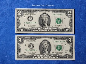  2013-2017-A $2 TWO DOLLAR  FEDERAL RESERVE NOTES CIRCULATED CONDITION.