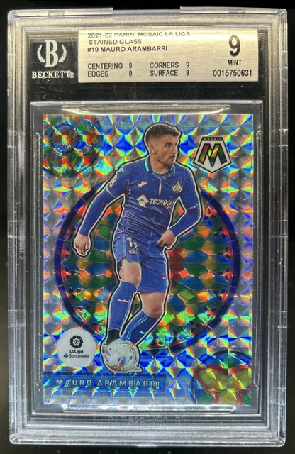 2021 Panini Mosaic La Liga Mauro Arambarri Stained Glass SP #19 BGS 9