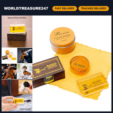Natural Violin Rosin 2 Pack with Case - Low Dust for Violin, Viola, Cello Bows