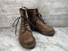 Dr Martens Combat Boots Kids 3M Shoes Brown Leather Lace Up England Ankle Bootie