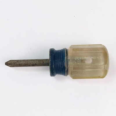 VTG Craftsman #2 Phillips Stubby Screwdriver 4118 G WF USA Clear Hard Handle 3 