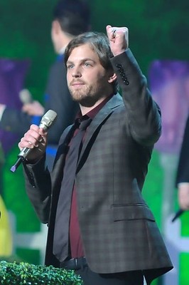 Caleb Followill of the Kings of Leon accepting an award stage at t- Old Photo
