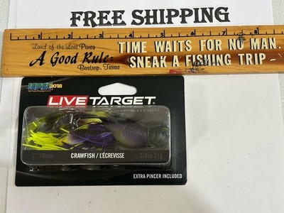 Live Target Hollow Body Craw 2'' FISHING LURE 3/4 OUNCE JUNEBUG/CHARTREUSE  NIP