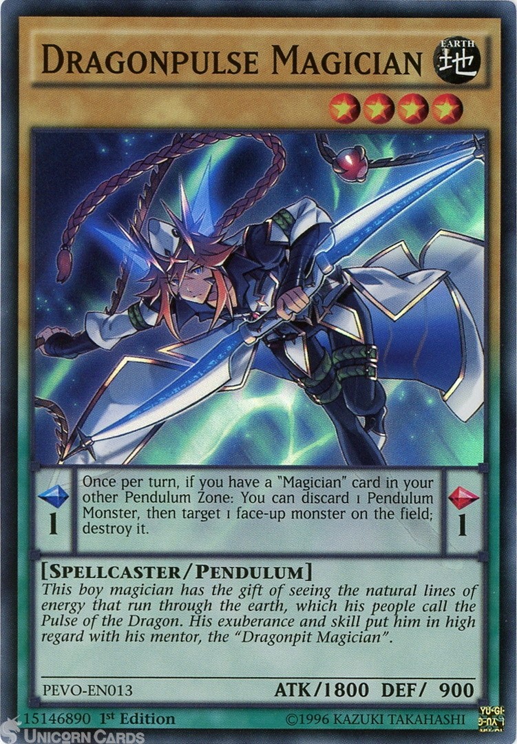 PEVO-EN013 Dragonpulse Magician Super Rare 1st Edition Mint YuGiOh Card