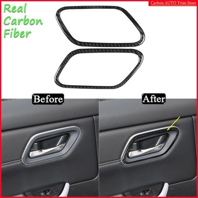 For Nissan Rogue X-Trail 2021-25 Real Carbon Fiber Rear Door Handle Panel Trim