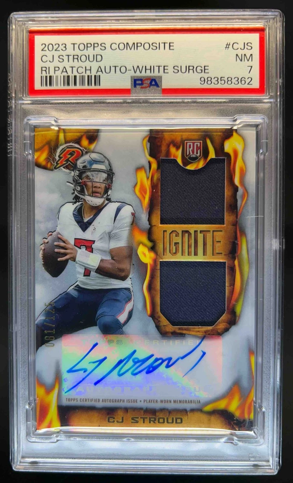 CJ Stroud Topps Composite Resurgence Ignite Patch Autographs #CJS White Surge