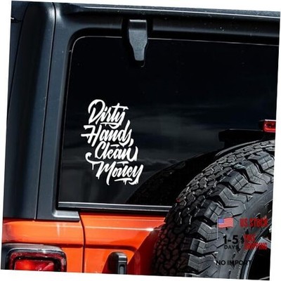 GRITKULTURE Dirty Hands Clear Money Decal Sticker for Vehicle Truck - White