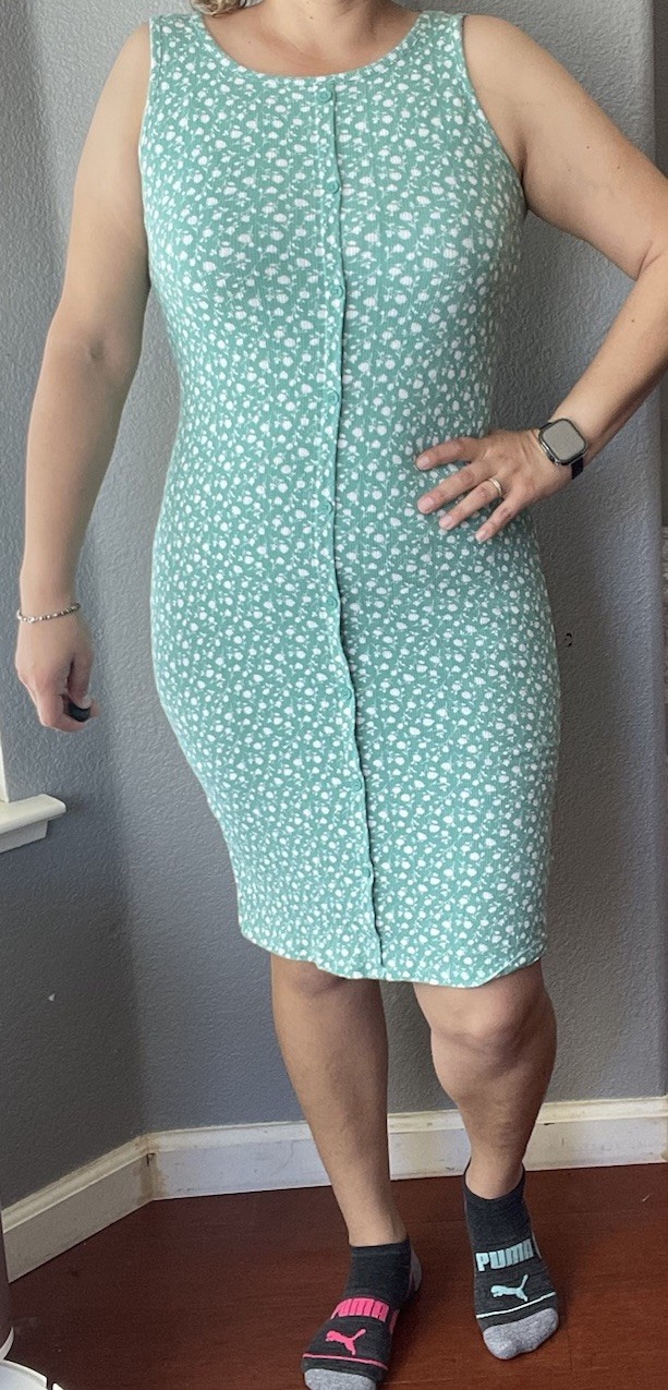 Spring Easter Beach Floral Ribbed Sleeveless Butt… - image 1