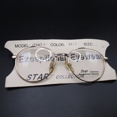 Star Collection Model STAR 204 Gold Round Metal Eyeglass Frames 48-17-136 China
