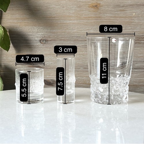 Iittala Glass Set of 3: Kimara Glass and 2 Niva Shot Glasses - Photo 2 sur 6