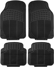 Fh Group Heavy Duty Rubber Floor Mats Universal Fit Full Set Black F11305