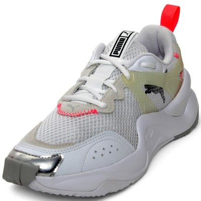 Puma Rise Contrast Womens Sneakers Shoes White Ignite Pink EU 38 372323-01 New