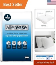Set of 2 AllerEase Standard/Queen Pillow Protectors - Allergy Moisture Wicking
