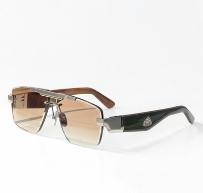 MAYBACH The President II Silver Green Wood /Brown Gradient 140 Unisex Sunglasses