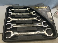 Craftsman 42012 5pc Polished Flare Nut Wrench Set Sae 14 - 78 Usa