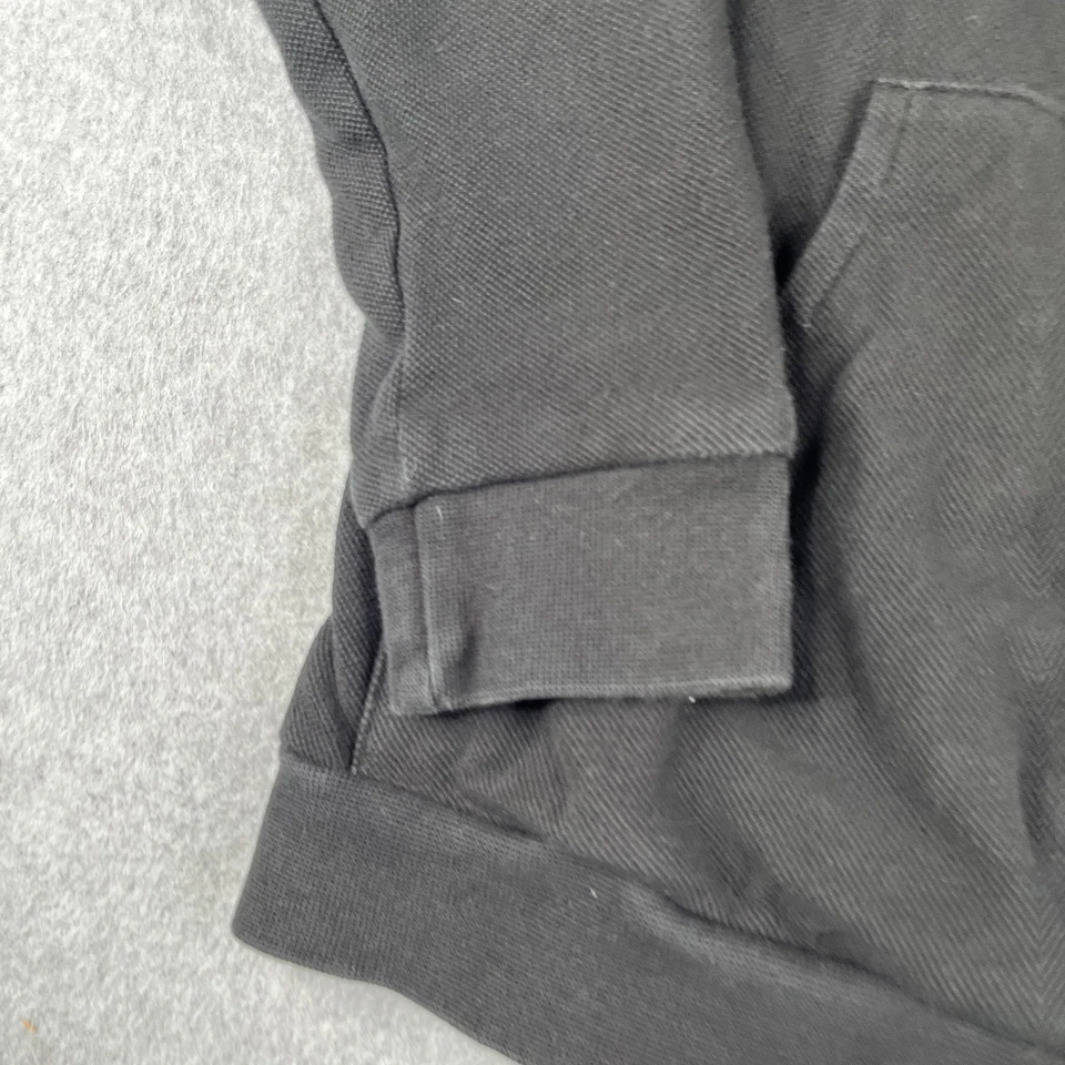 Sudadera deportiva con capucha recortada Lacoste para mujer talla 44 negra parche logotipo pulóver Foto 2 de 4