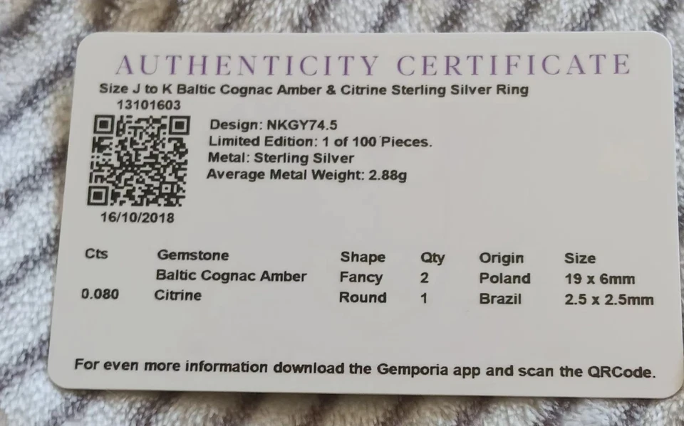  Amber And Citrine Sterling Silver Ring Size J To K - Image 3 of 3