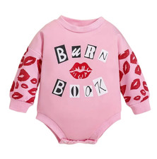Newborn Baby Girl - Mean Girls "Burn Book" Long Sleeve Bodysuit- Size 6-9 Months