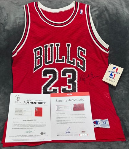 Michael Jordan Vintage 1980's Champion Bulls Jersey w/ Tags Signed Auto PSA BAS