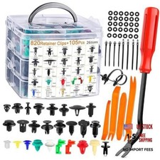 Auto Bumper Clip Kit 1105 Pcs, 32 Nylon Retainers Push Pins with Tool