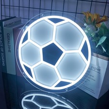 Soccer Neon Sign, Dimmable LED Football Neon Light for Wall Decor, Powered by...