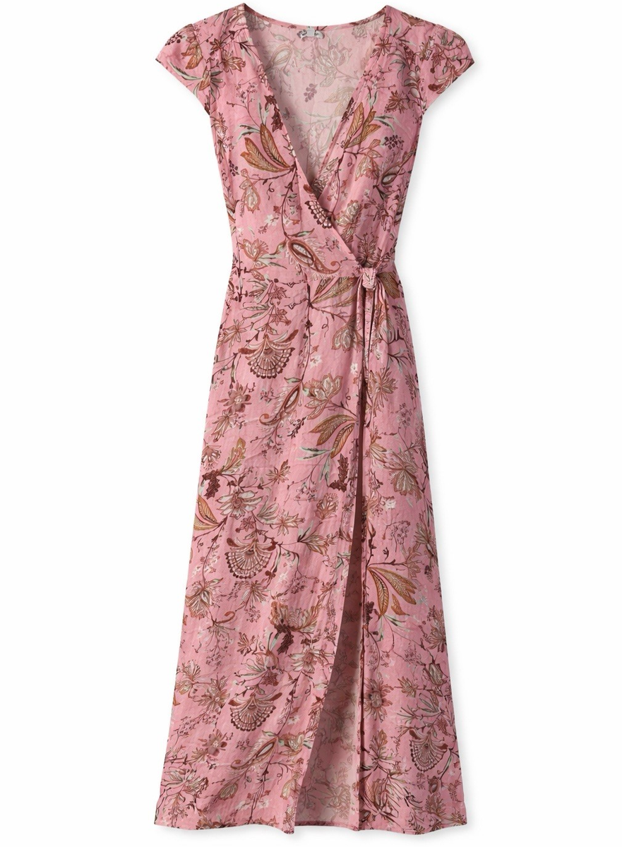 ladies midi wrap dress Bohemian Midi Wrap Dress, Blue / X-Large