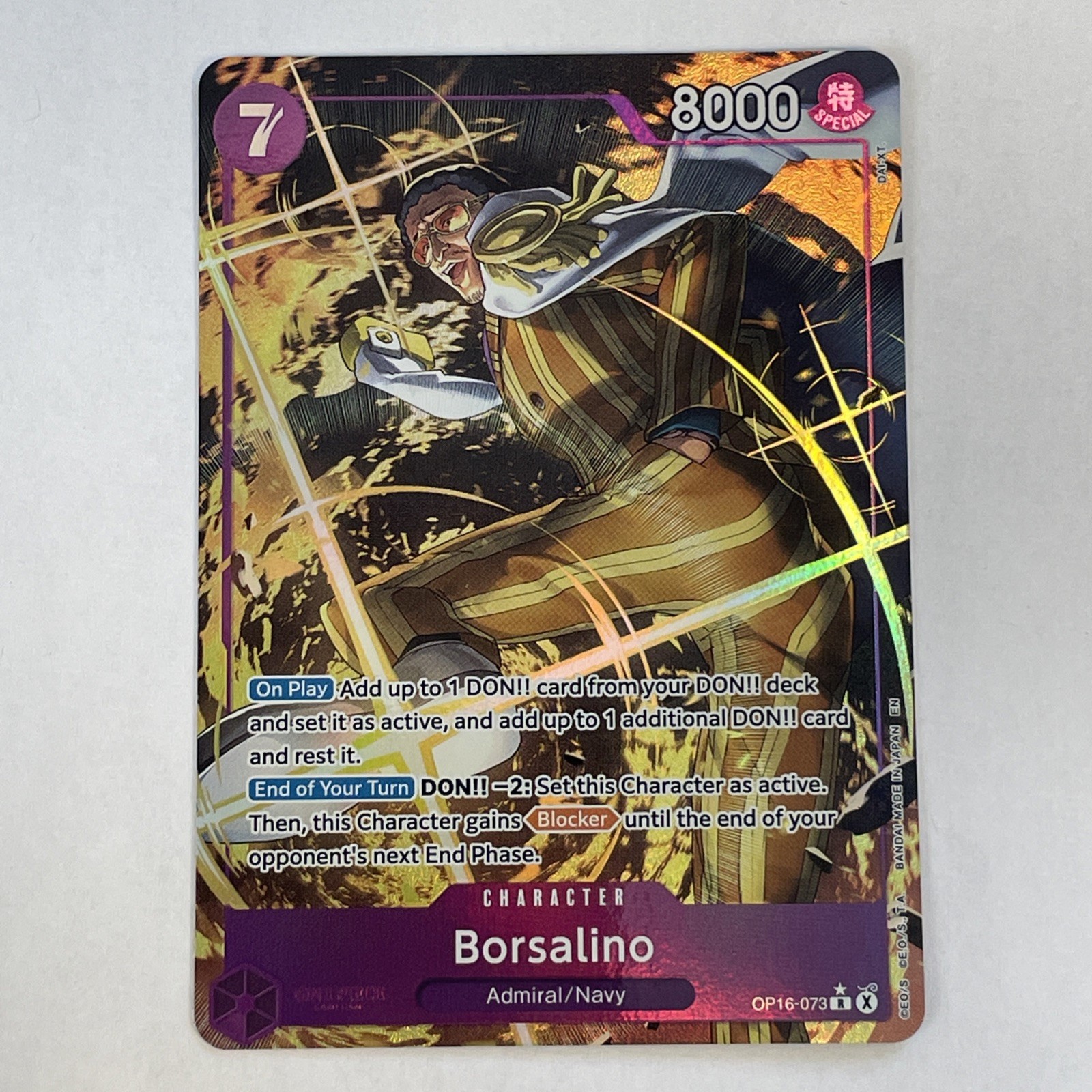 Borsalino Alt Art OP16-073 The Time of Battle One Piece Card