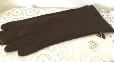 Vintage Soft Brown Leather Gloves Size 6 1/2 Marshall Fields  Co. Womens Ladies