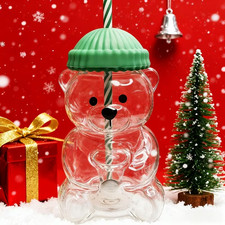 2 PACK Cute Honey Bear Straw Cup 20oz Plastic cup FREE SHIPPING