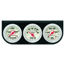 Equus Gauge Set 8200; 8000 Series Water Temp, Volt, Oil Pressure Black 2 in.