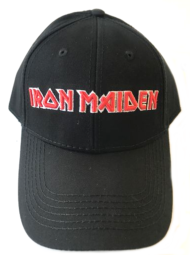 Iron Maiden Black Baseball Cap Red 3D Logo Official Black Baseball Cap ...