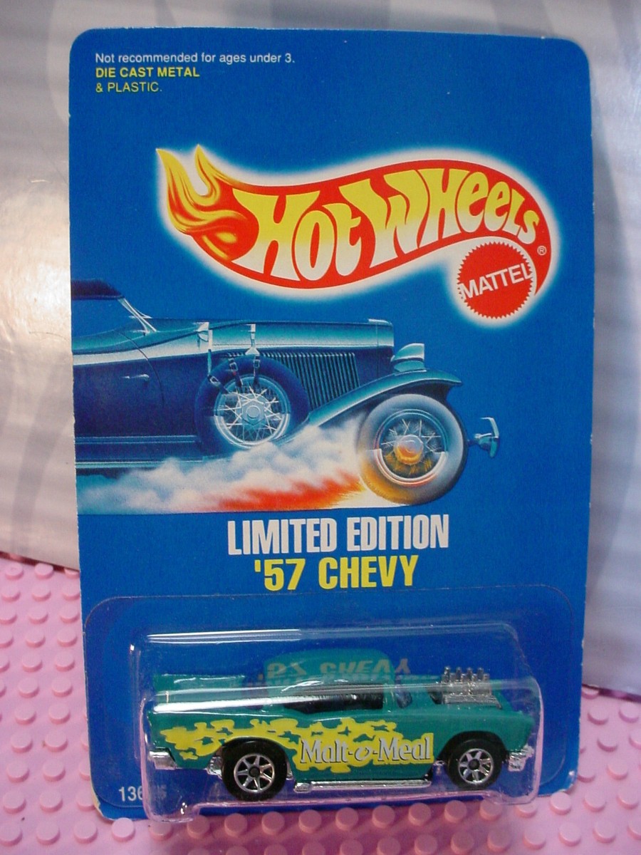 Hot Wheels Malt-O-Meal '57 CHEVY ☆teal;yellow;7sp☆LIMITED