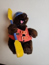 Disney's California Adventure Rafting Grizzly Bear Plush 8" small stuffed bear