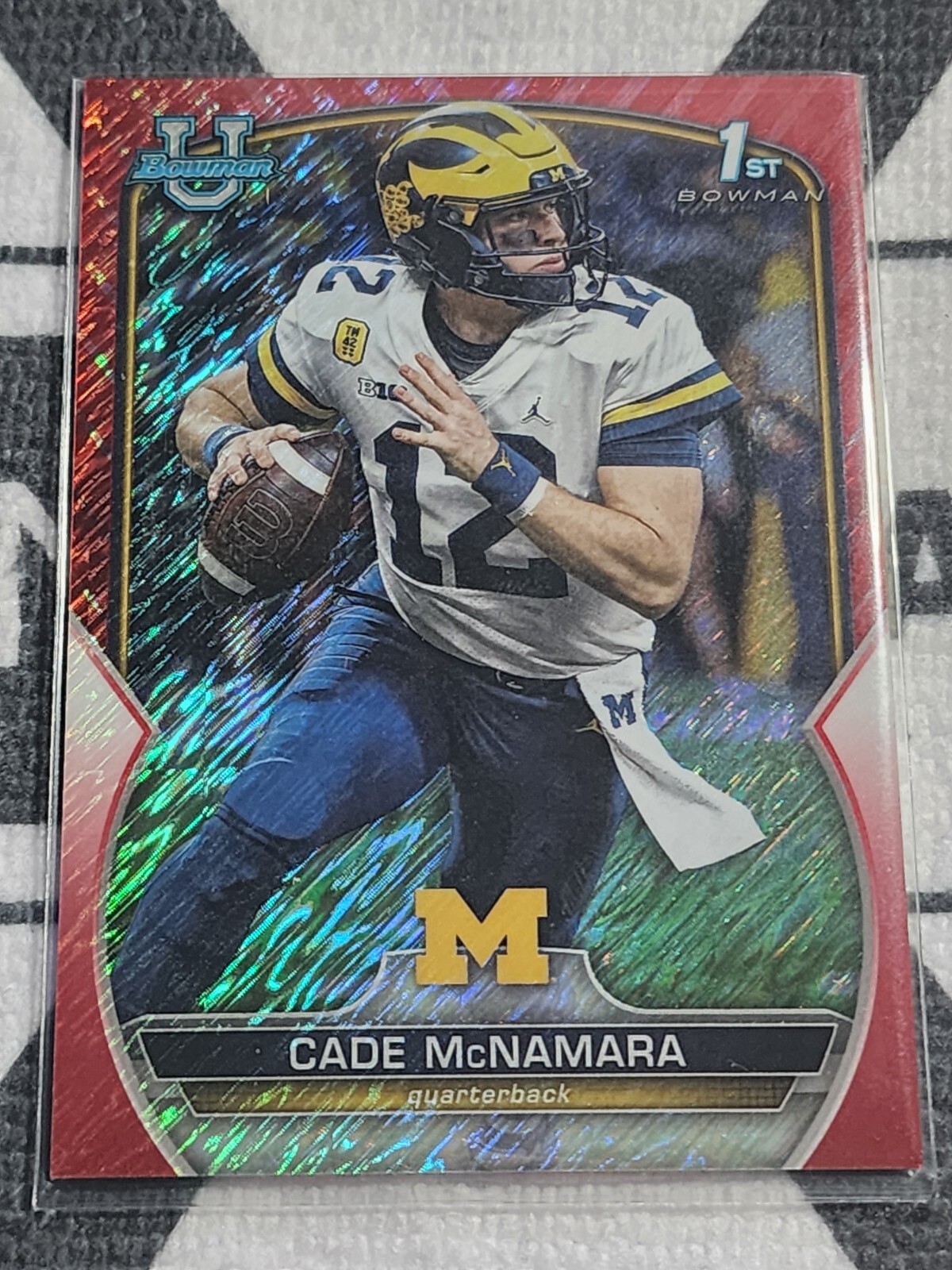 Cade McNamara 2022 1st Bowman U Chrome RARE 4/10 Red SHIMMER REFRACTOR (RC)