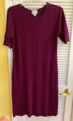 Linea By Louis Dell  Olio Petite Whisper Knit Swing Dress Magenta PL