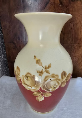 schöne antike Vase Roloff Germany Handarbeit  H 21 cm