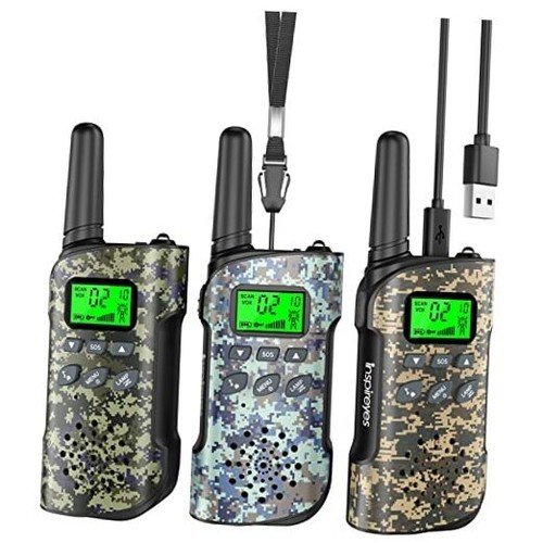 Walkie Talkies for Kids Rechargeable, 48 Hours Working Time 2 3 Pack Camouflage