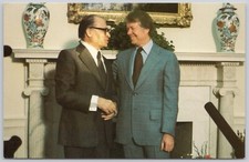 Jimmy Carter Vintage Postcard Menachem Begin Israeli Prime Minister