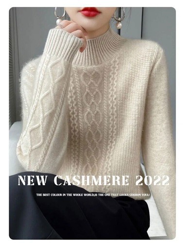 New NAutumn Winter Women Sweater Warm Cashmere Sweater Knitted Bottoming Shirt - Picture 15 of 30