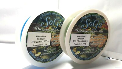 Angelschnur Monofil / Match-Line blau / grün/ 300m, Ø 0,12-0,30mm/extrem glatt