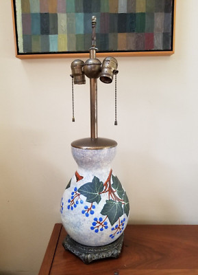 Vintage Louis Dage Paris Art Pottery  MCM Table Lamp