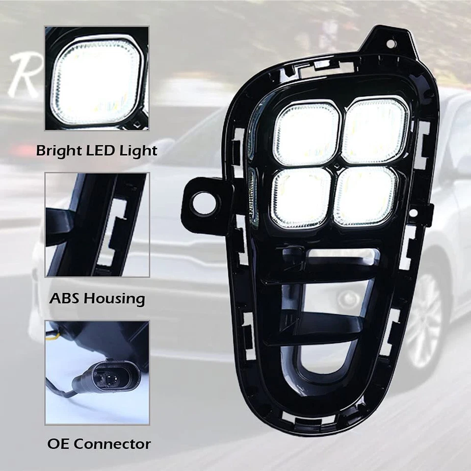 PARA KIA RIO 2018-2020 LED DRL LUZ DE CIRCULACIÓN DIURNA LUZ ANTINIEBLA DELANTERA CON INTERMITENTE Foto 4 de 4