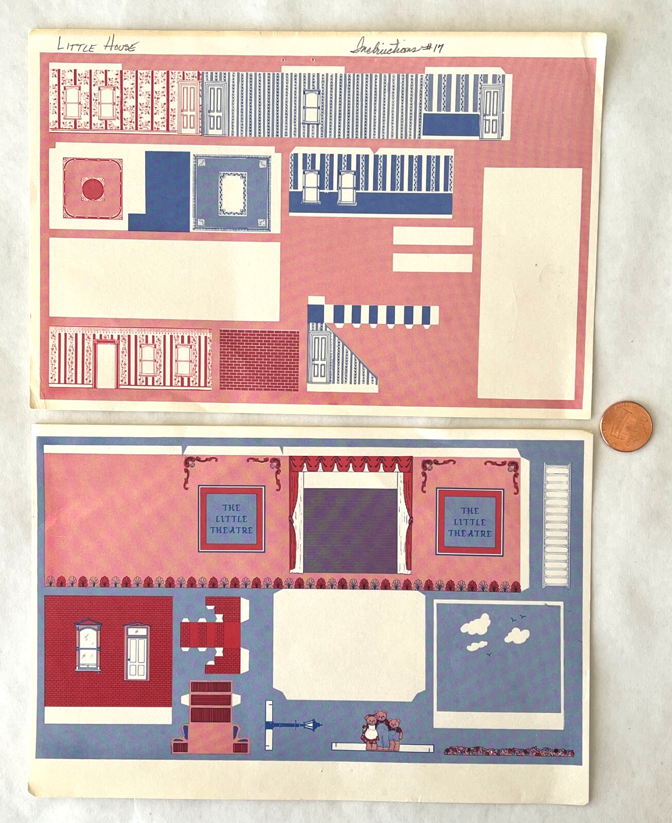 Miniature Dollhouse Little Theater & Little House Assemble Heavy Paper Design