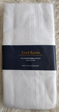 Club Room Pack of 13 Cotton Handkerchiefs NEW White Soft Full Size Squares