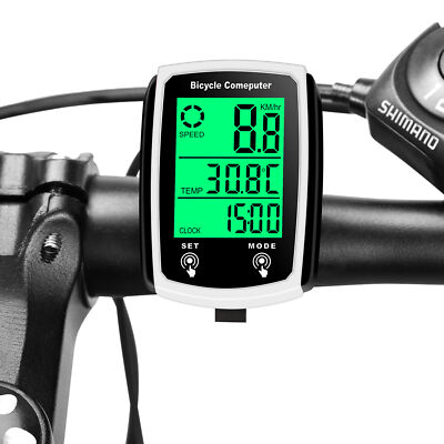 Wired Waterproof Bike Computer Touch Speedometer LCD Display With Backlight Z1Z3 eBay