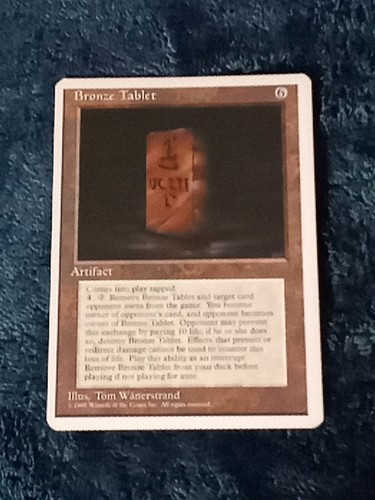 1995 Magic: The Gathering- #303 'Bronze Tablet' - 4th Edition ~ Rare Artifact