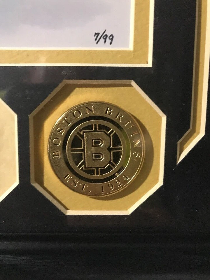 Foto autografiada de Sergei Samsonov de los Boston Bruins moneda de oro de 24 k y prendedor LE 7/99  Foto 4 de 4
